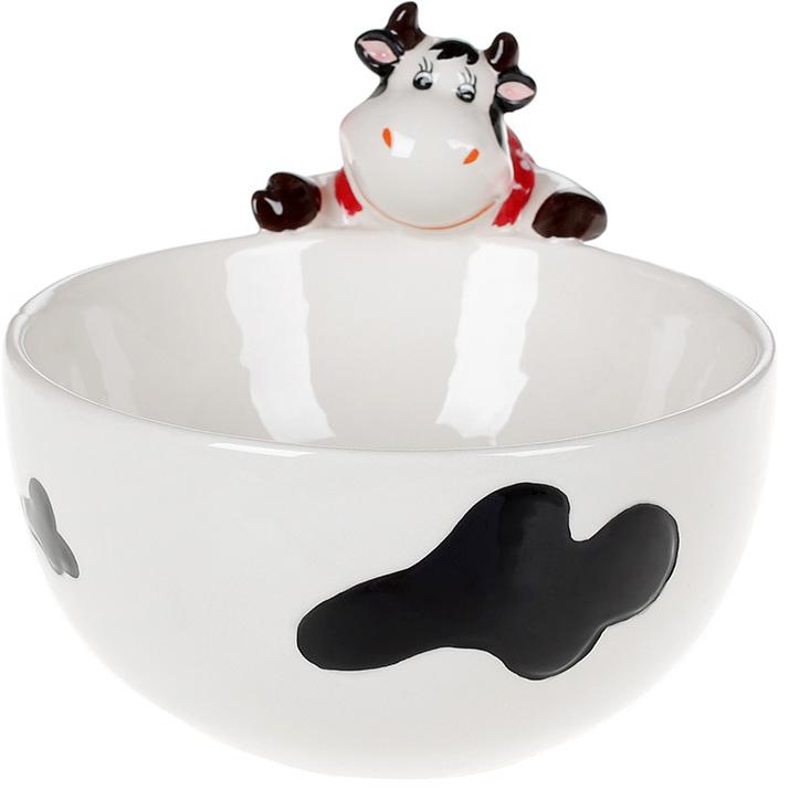 Салатник керамический Коровка Глория 420 мл с фигуркой (BD-928-008)