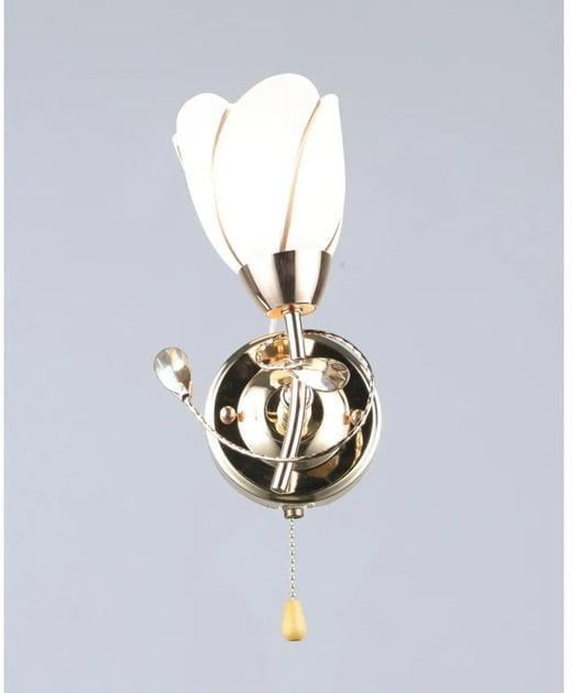 Бра настенное Valeso со стеклянным плафоном одинарное Е27 IP20 B N0282/1W 60W Бронзовый (28689766)