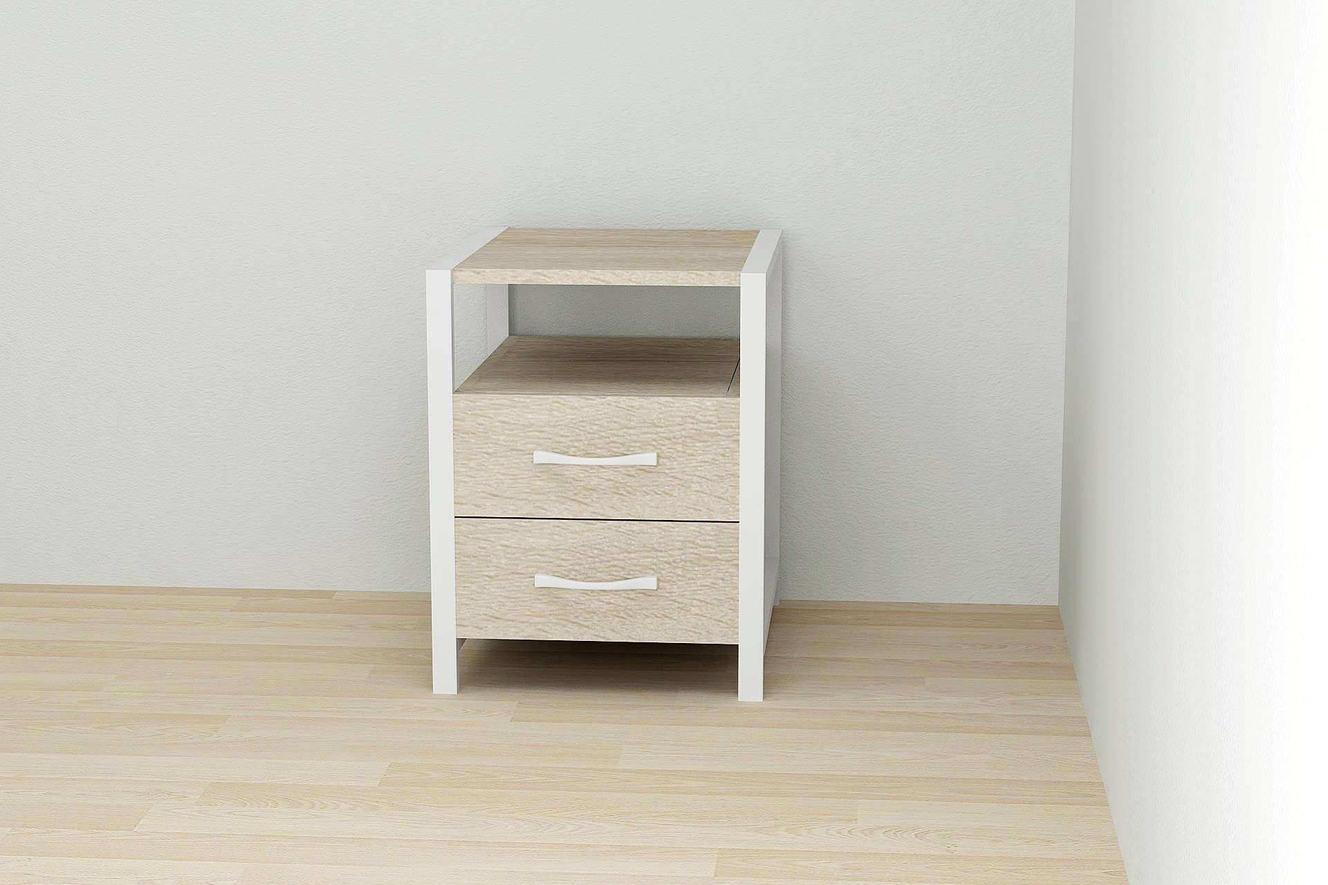 Тумба универсальная Ferrum-decor Вивьен 2/2 ДСП 16 мм 50x41x40 см Белый/Дуб Сонома (FRD-104163)