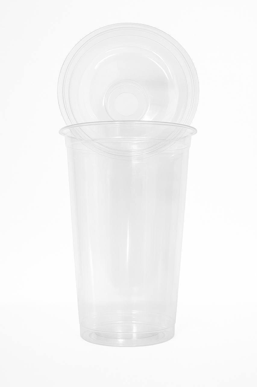 Стакан для коктейлів пластиковий Lookfort з купольною кришкою 360 мл 200 шт. (25485092)