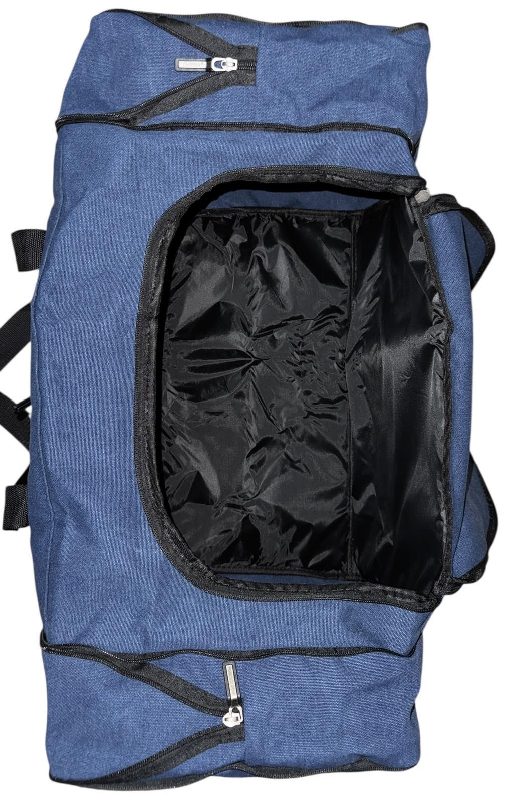 Сумка велика дорожня з кишенею на блискавці 90 л Синій (3370) - фото 9