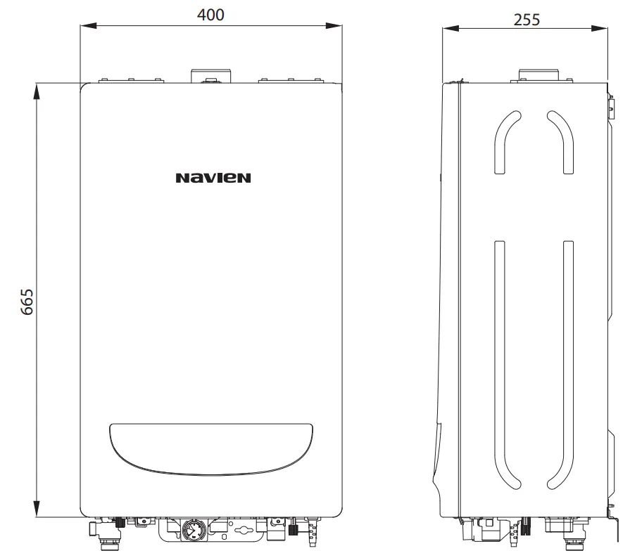 Газовый котел DELUXE E COAXIAL 16K NAVIEN 2-контурный настенный с дымоходом 16 кВт (N.DLX.EC.16.KIT) - фото 4 Газовый котел DELUXE E COAXIAL 16K NAVIEN 2-контурный настенный с дымоходом 16 кВт (N.DLX.EC.16.KIT) - фото 4