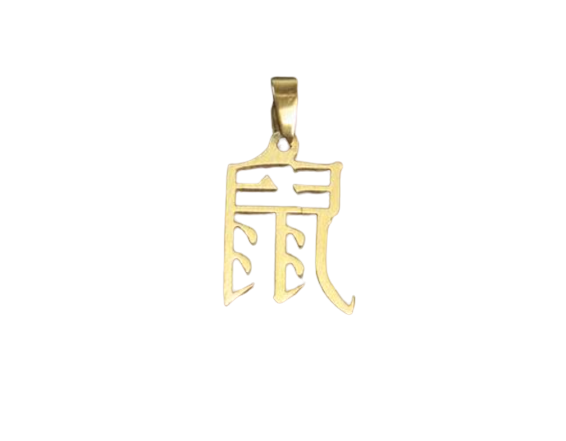 Кулон зодіак Пацюк з медичної сталі 3,5x2,2x0,2 см (t30561)