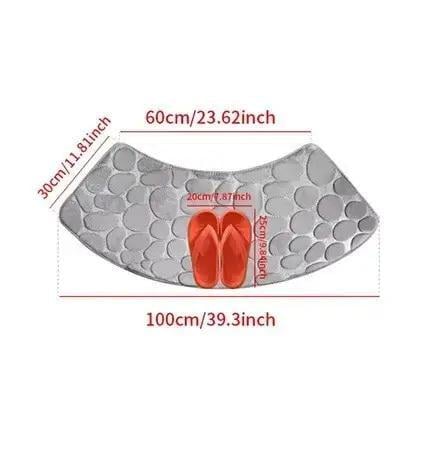 Килимок для ванної / душової вигнутий Антиковзаючий «Stones» 30х100 см Вологопоглинаючий Коричневий (7802537) - фото 3
