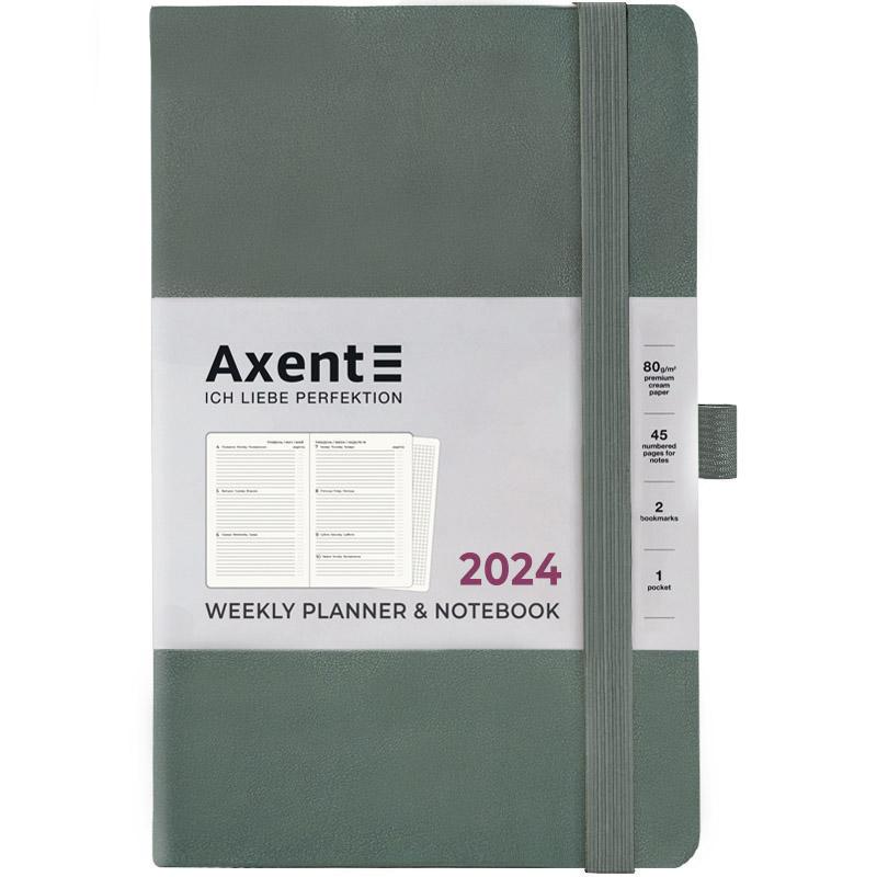 Еженедельник датированный Axent Partner Soft Earth Colors 8519-24-04 2024 125х195 мм Зеленый (66078)