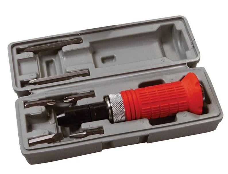 Викрутка ударно-поворотна Mastertool 6 насадок гумова ручка в кейсі (40-0150)