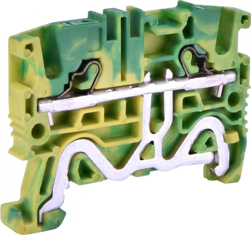 Клемма пружинная/наборная ETI ESH-EFCE.2 заземление 20А 2,5 мм2 х 51,1х5,2х39,2 мм push-in Желто-зеленый (3903273)