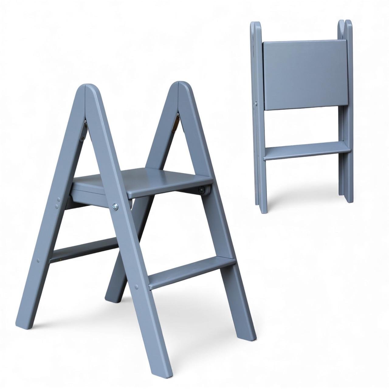 Табурет-лестница деревянный Студія Дерева Вільха бытовой двухсторонний 2 ступеньки Серый (31002900) - фото 2 Табурет-лестница деревянный Студія Дерева Вільха бытовой двухсторонний 2 ступеньки Серый (31002900) - фото 2