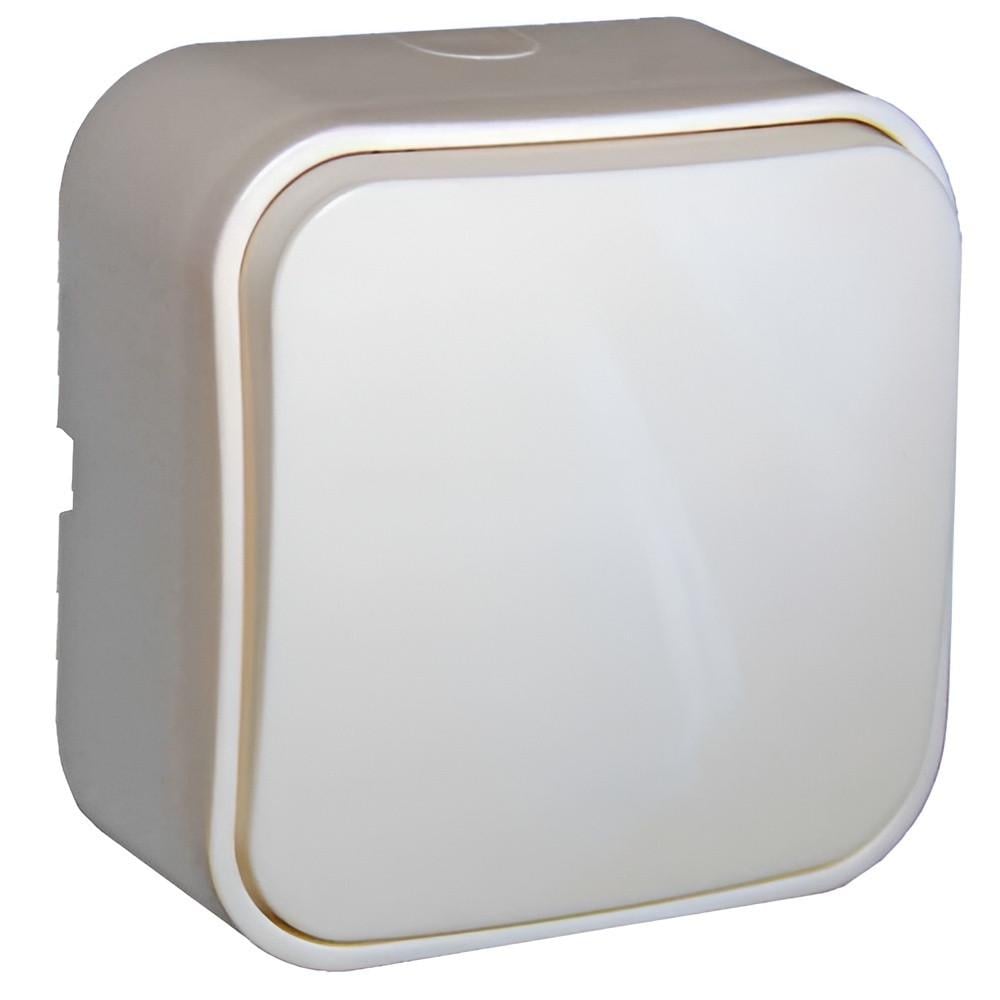 Выключатель одноклавишный Lemanso Нота Белый (LMR2301)