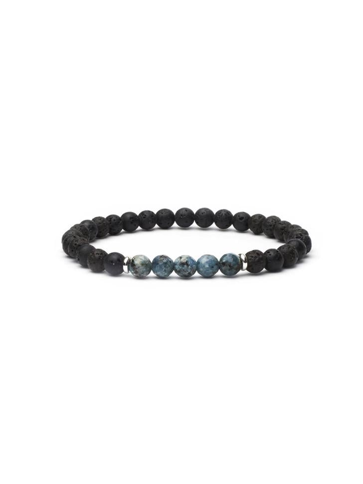 Браслет чоловічий стильний з лави та агату (5006) Браслет чоловічий стильний з лави та агату (5006)