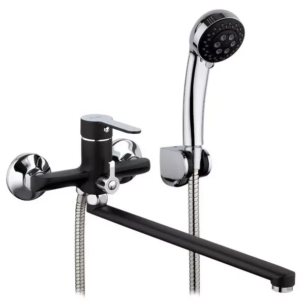 Змішувач для ванни Frap F2242 з душовим гарнітуром Чорний/Хром (2465586817)