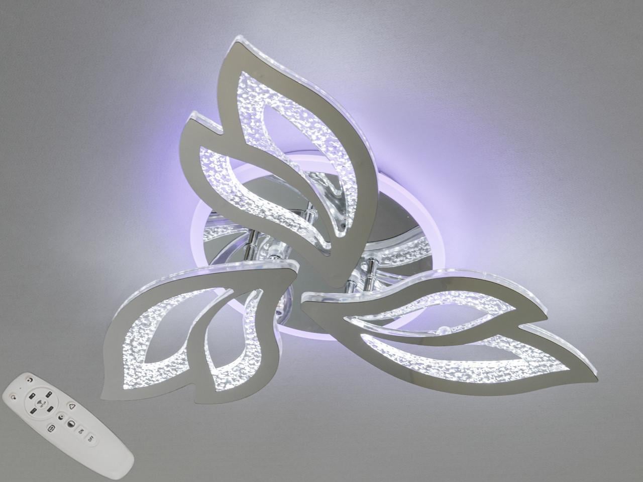 Люстра потолочная EcoLed светодиодная с диммером 65W 2455/3G LED 3color dimmer Золотой