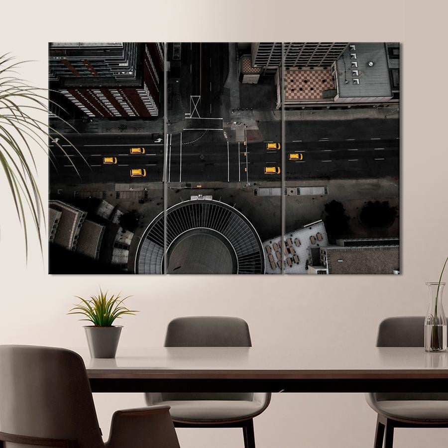 Картина город Серая улица мегаполиса 128x81 см (A622-3)