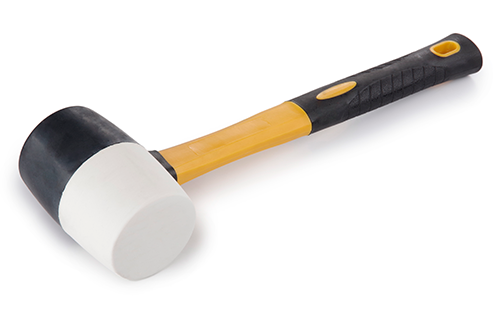 Киянка резиновая Сила с фиберглассовой рукояткой 450 г Черно-белый