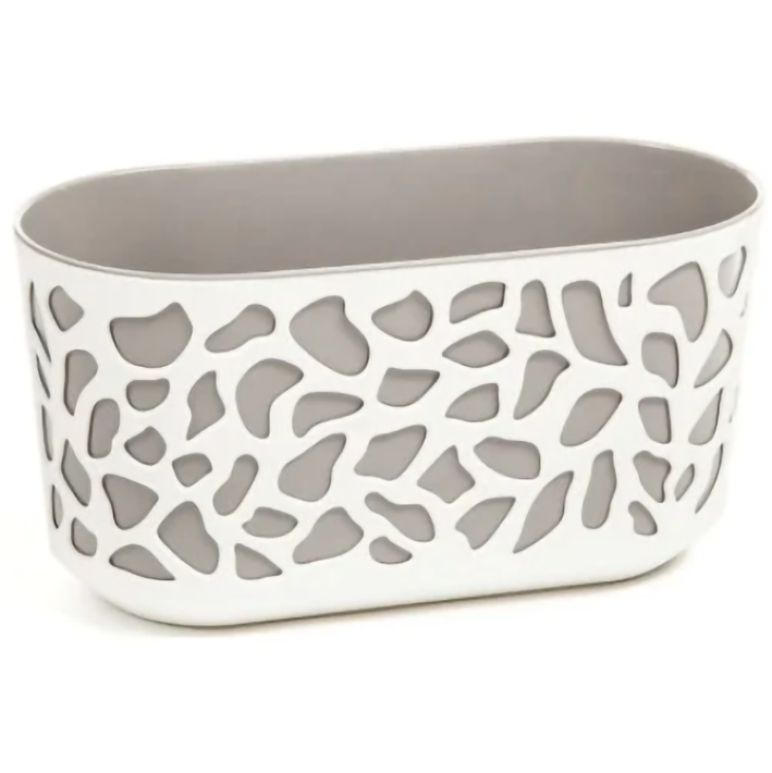 Горщик пластиковий Ламела Дует овальний 4 л Кремовий/Антрацит (MR12549)