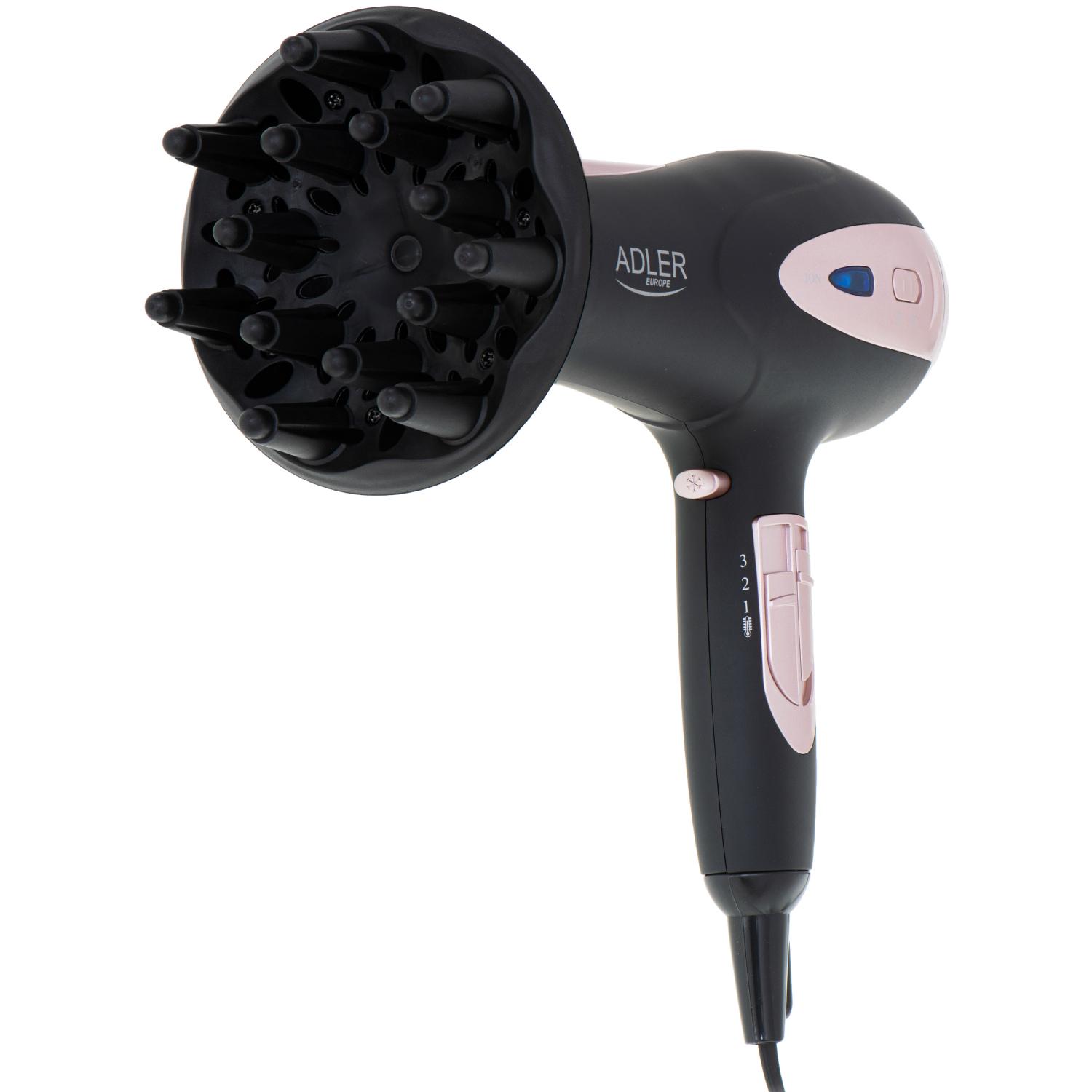Фен для волос Adler AD 2248 2200W 2 скорости 3 температурных режима ионизация Black (AD2248B) - фото 2