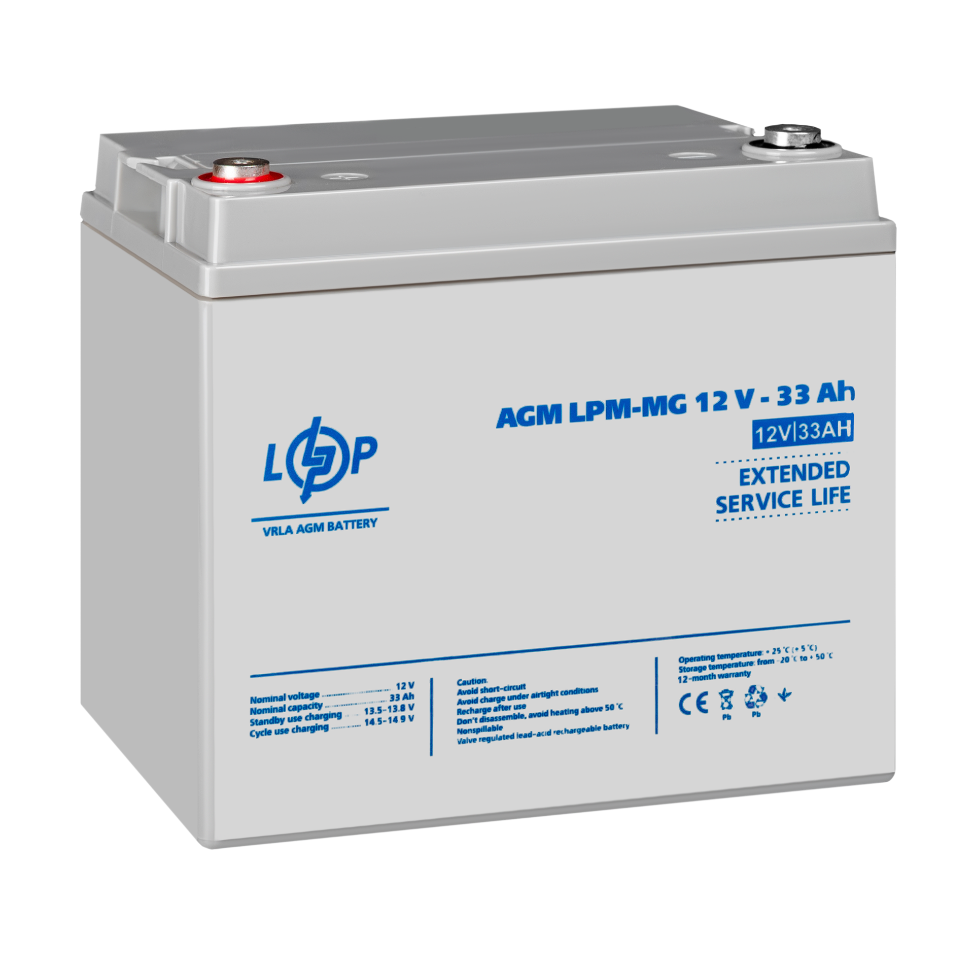 Акумулятор мультигелевий LogicPower LPM-MG 12V-33 Ah (26454660) - фото 3 Акумулятор мультигелевий LogicPower LPM-MG 12V-33 Ah (26454660) - фото 3