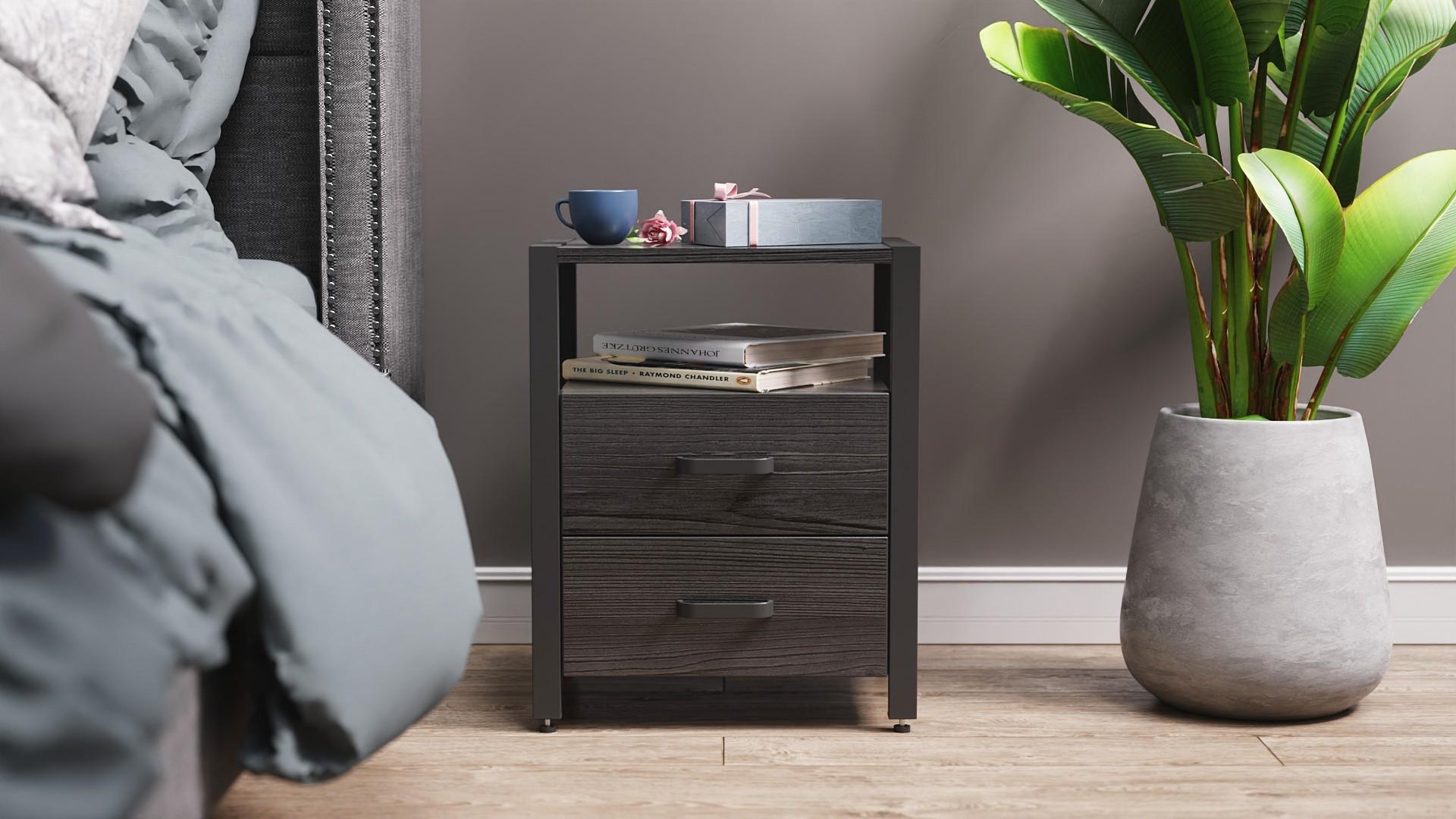 Тумба универсальная Ferrum-decor Вивьен 2/2 ДСП 16 мм 50x41x40 см Черный/Сосная Кембра (FRD-104160)