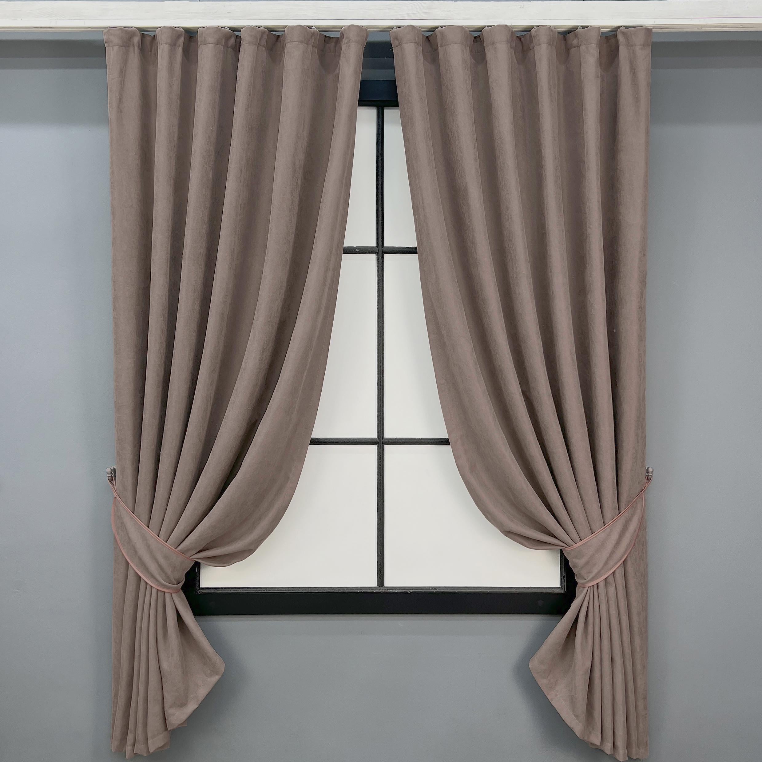 Комплект коротких штор VR-Textil мікровелюр Petek №1825ш 140х170 см 2 шт. Какао (35-0449)