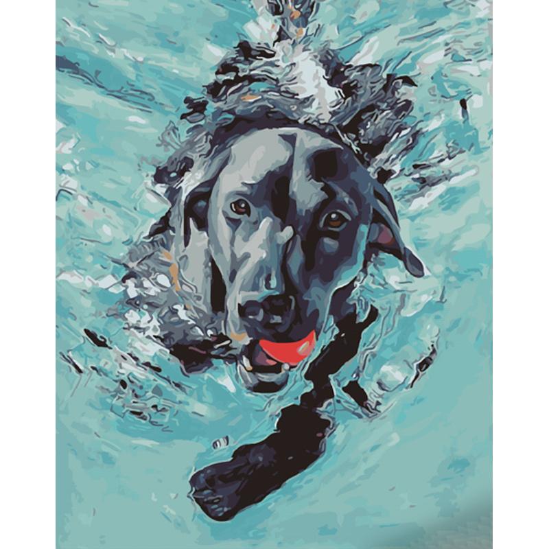 Картина по номерам Strateg Премиум Любитель поплавать 40x50 см (GS1095)