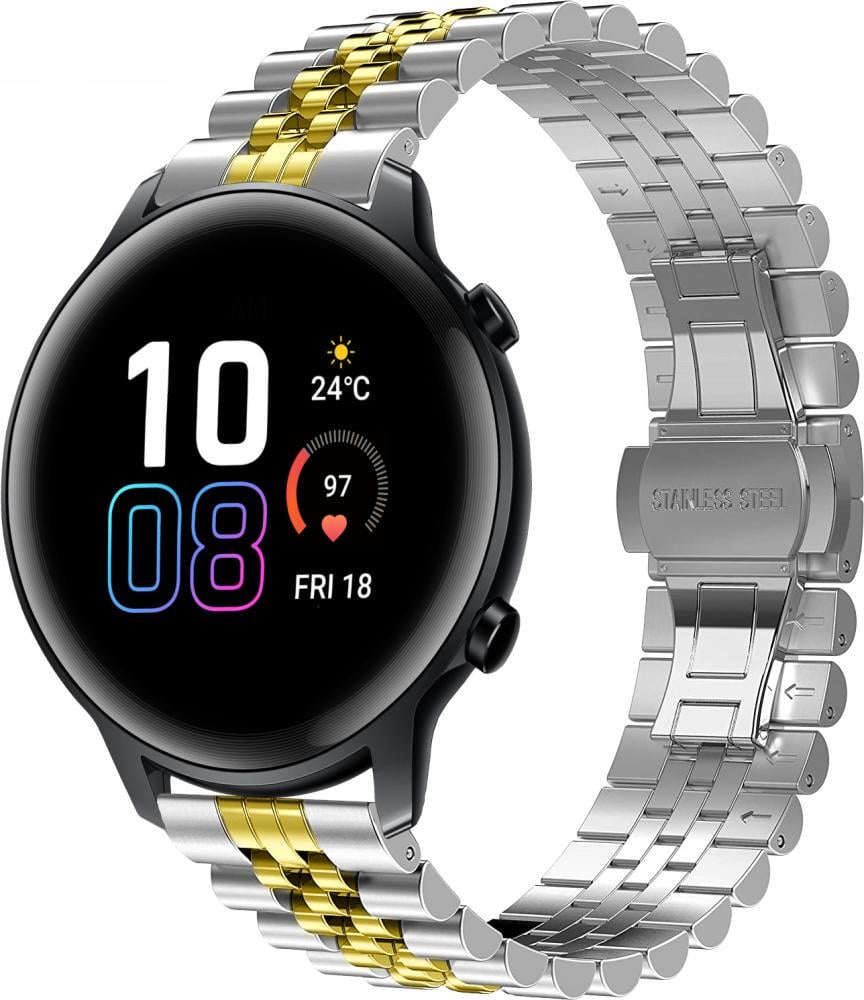 Браслет металлический Stech Line для Honor Magic Watch 2 42 мм Silver/Gold (27057-67)