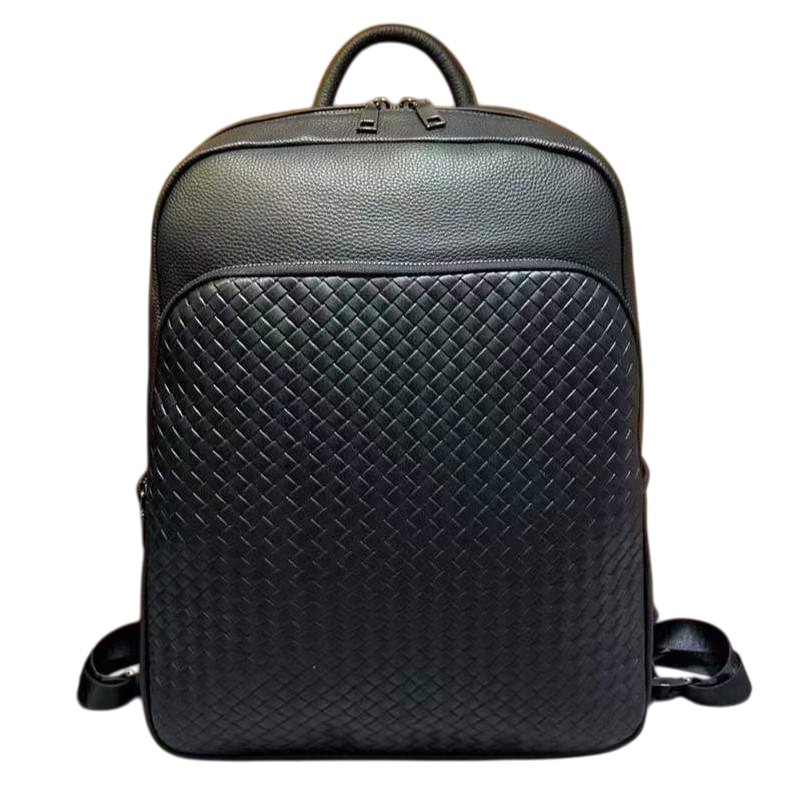 Рюкзак мужской Tiding Bag кожаный для ноутбука и документов Черный (22727)