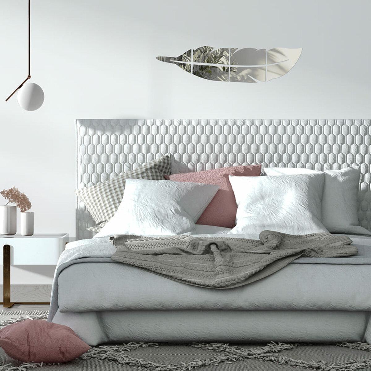 Декор дзеркальний акриловий самоклеючий Перо 6 шт. Сріблястий (SW-00002505) - фото 5 Декор дзеркальний акриловий самоклеючий Перо 6 шт. Сріблястий (SW-00002505) - фото 5