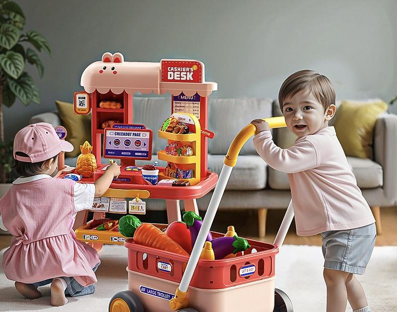 Ігровий набір Super Market 2в1 тележка для покупок/касовий апарат Червоний (135) - фото 8