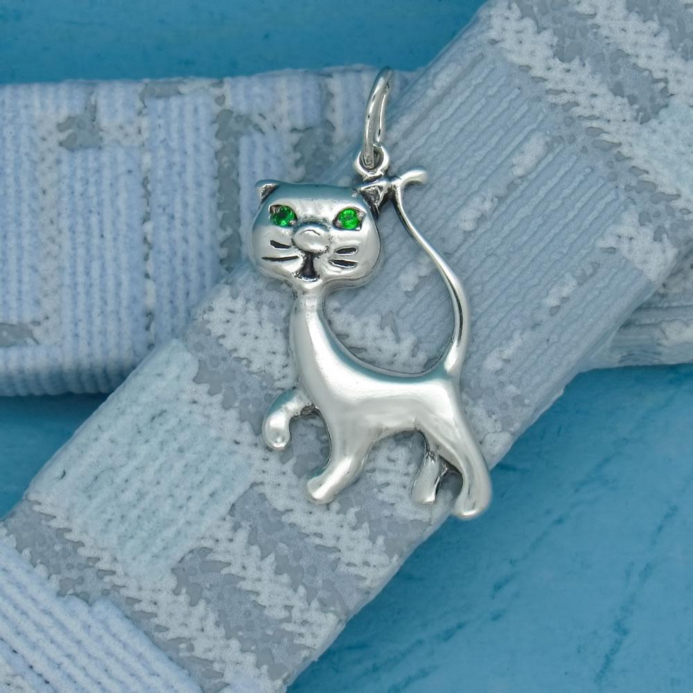 Срібний підвіс Граціозна кішка (1192845655) - фото 3