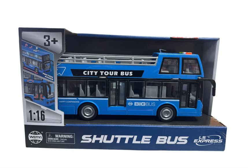 Автобус WY 916 AB Міський транспорт на батарейках інерція підсвічування салону звук в коробці Автобус WY 916 AB Міський транспорт на батарейках інерція підсвічування салону звук в коробці
