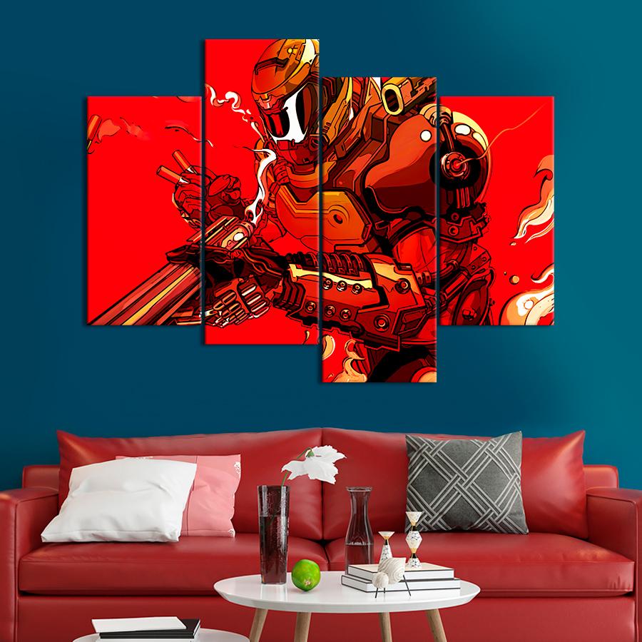 Настенний декор Истребитель монстров из Doom Eternal 129x90 см (A201-4)