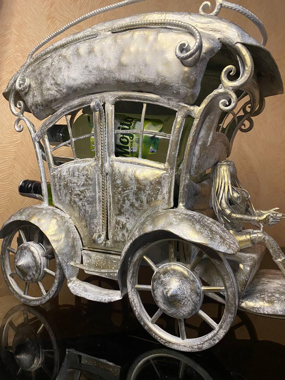 Підставка для пляшок Карета на 2 шт. металева 40х20х83 см