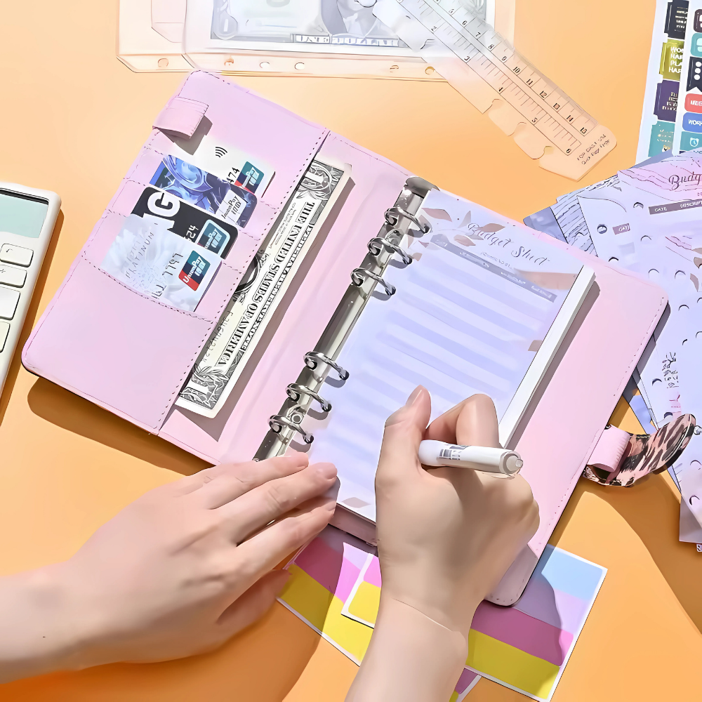 Блокнот-планер для грошей бюджету та зберігання фінансів з рожевим відтінком формат А6 Леопардовий - фото 8