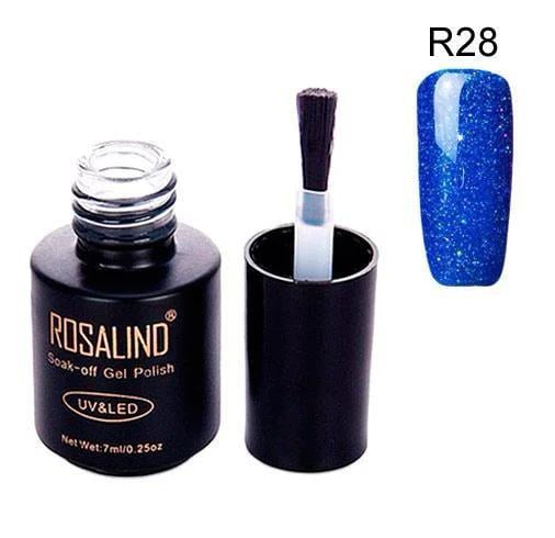 Гель-лак для нігтів Rosalind 7 мл Шіммер r28 Синій
