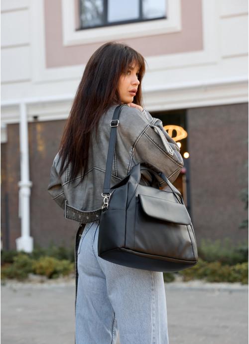 Женская сумка спортивная Sambag с карманами Черный (3690371625)