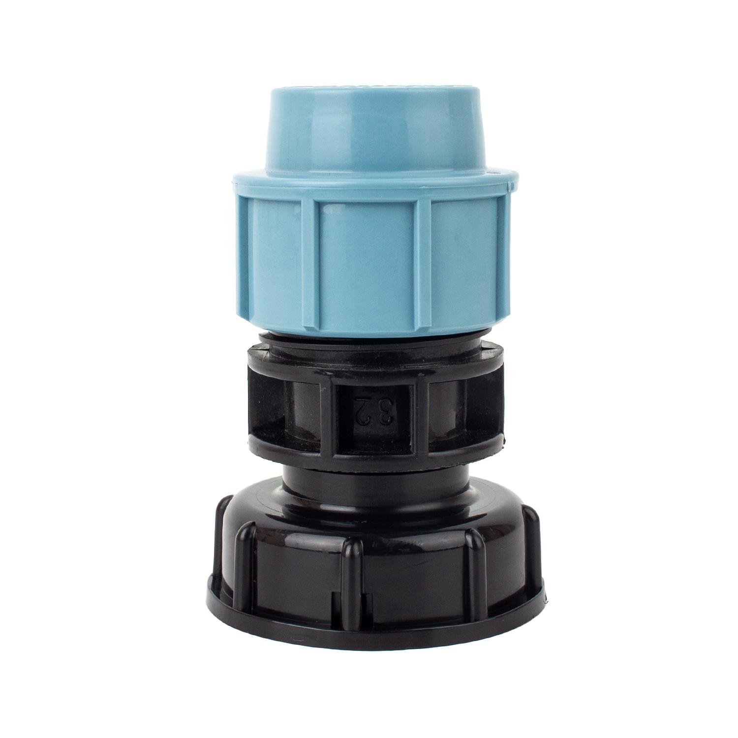 Переходник прямой из еврокуба S60х6 на ПНД трубу 32 мм