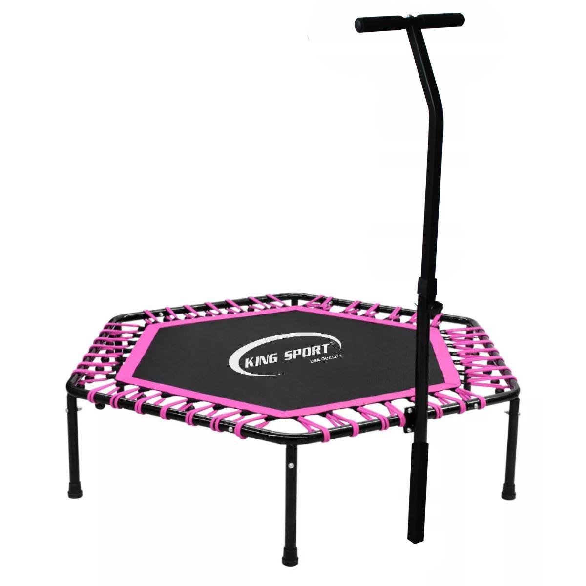 Фитнес-батут с ручкой King Sport 130 см Pink