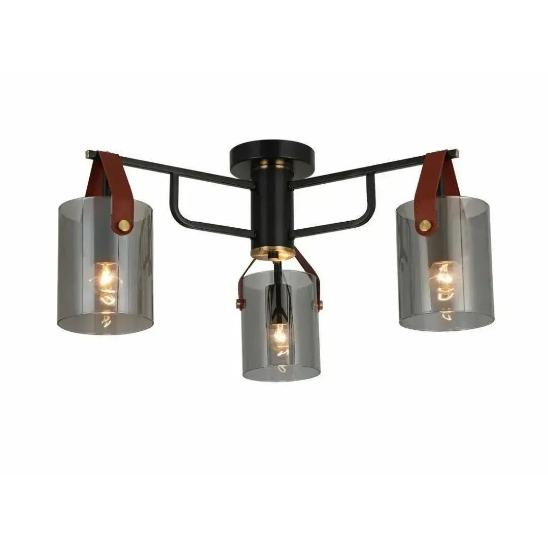 Люстра потолочная Valeso Loft под три лампы Е27 IP20 G 321036/3 Copper/Matt Black (28685773)
