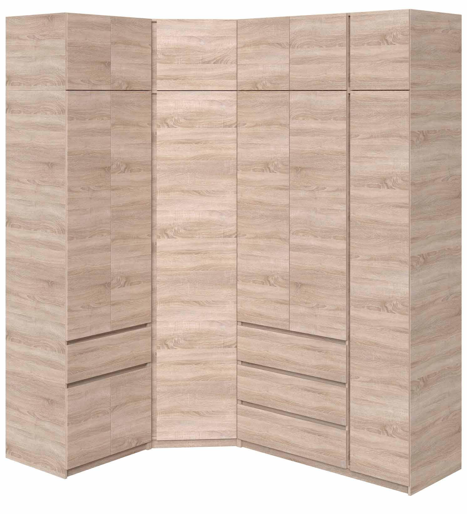 Шафа-стінка кутова Майстер Форм Брайт 1450/2050х520х2400 мм Дуб сонома (32898) - фото 1 Шафа-стінка кутова Майстер Форм Брайт 1450/2050х520х2400 мм Дуб сонома (32898) - фото 1