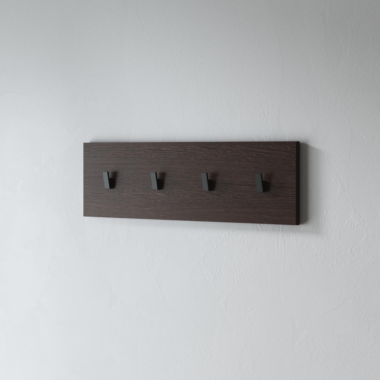 Вешалка настенная VAYS с 4 крючками 80х3х22 см. Венге темный (2815584989)