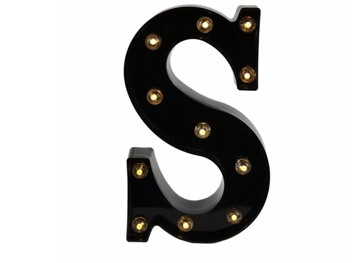 Літера з підсвіткою S об'ємна маленька 22x13 см Чорний (Ч1259) Літера з підсвіткою S об'ємна маленька 22x13 см Чорний (Ч1259)