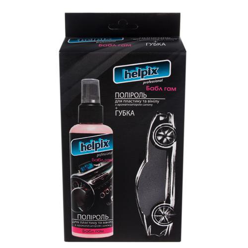 Полироль для пластика и винила Helpix Professional 100 мл Бабл гам + губка (65370) - фото 2 Полироль для пластика и винила Helpix Professional 100 мл Бабл гам + губка (65370) - фото 2