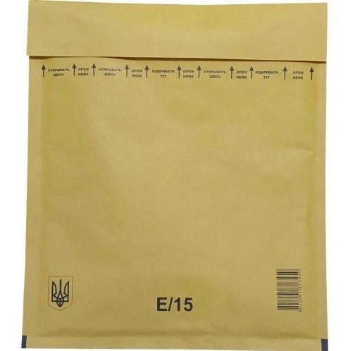 Конверт бандерольный с пупыркой E15 220х265 мм 100 шт. Бурый