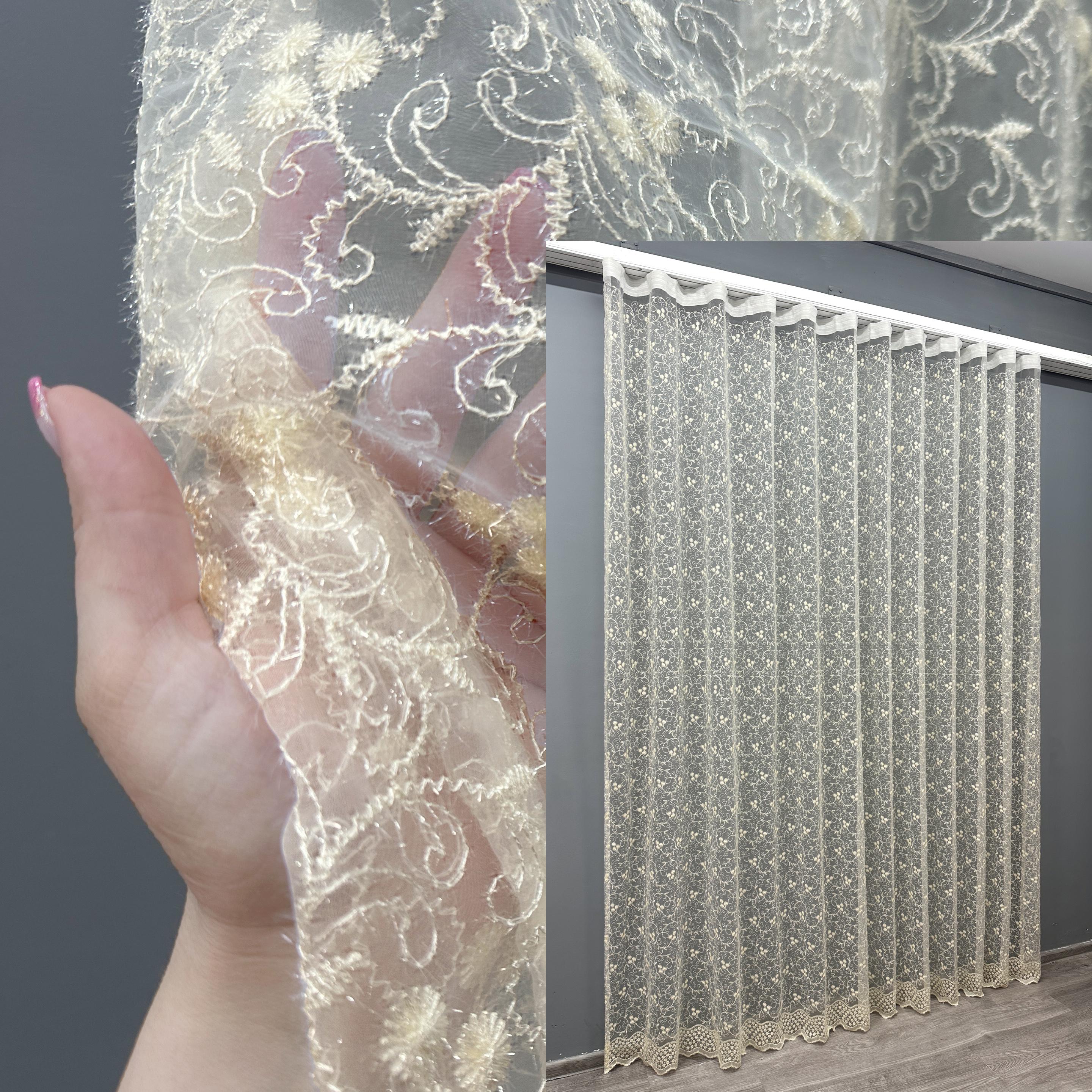 Тюль VR-Textil 1689т Органза с вышивкой и люрексом 300х270 см Молочный (42-0729) - фото 3 Тюль VR-Textil 1689т Органза с вышивкой и люрексом 300х270 см Молочный (42-0729) - фото 3