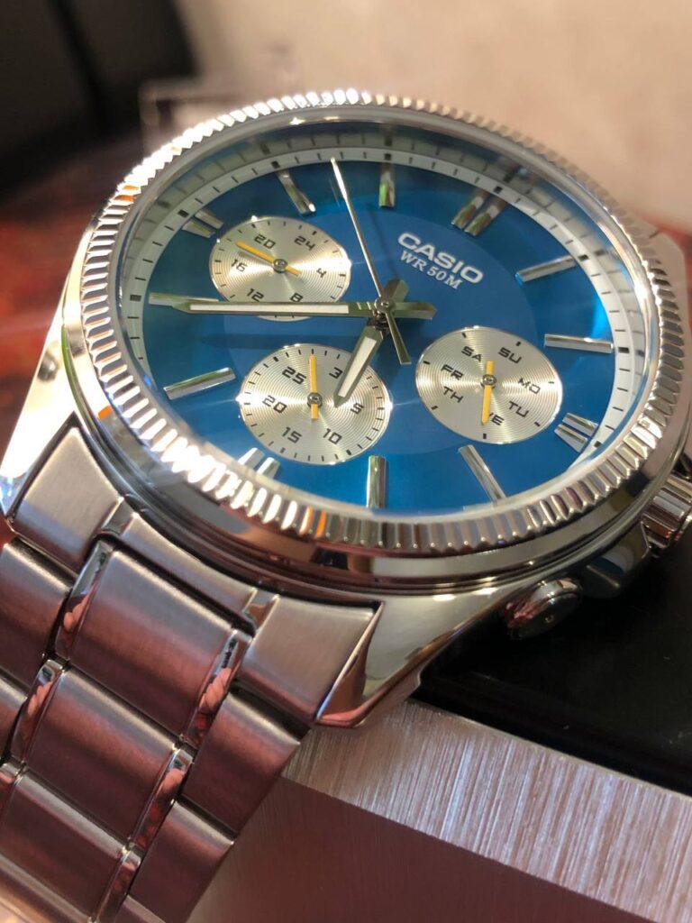 Наручные часы мужские Casio MTP-1375D-2A1VDF d 42 мм Синий/Серебряный (2447931056) - фото 4