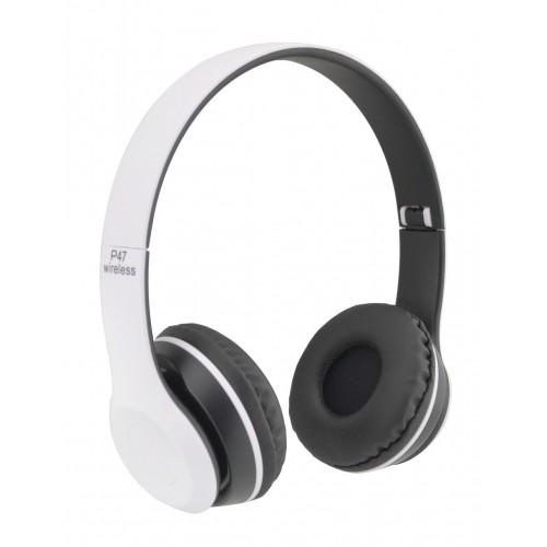 Наушники беспроводные P-47 Bluetooth/MicroSD/FM Радио Черный/Белый (47315) - фото 7 Наушники беспроводные P-47 Bluetooth/MicroSD/FM Радио Черный/Белый (47315) - фото 7