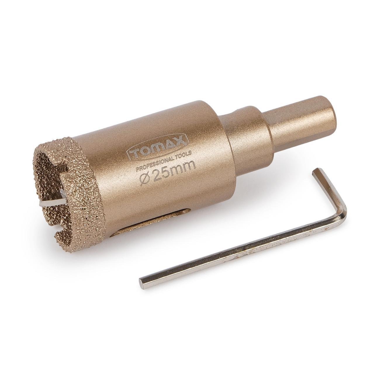 Коронка для керамогранита/плитки TOMAX 25 мм алмазная с центрирующим сверлом (1689034854)