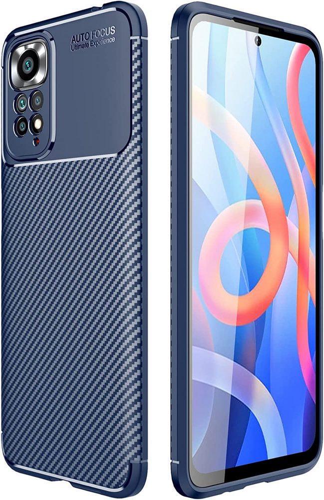 Чехол накладка Autofocus Carbon Xiaomi Redmi Note 11S Blue (29548-28)