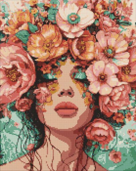 Алмазна мозаїка Ideyka Дівчина у квітах 40x50 см (Id-AMO8029)