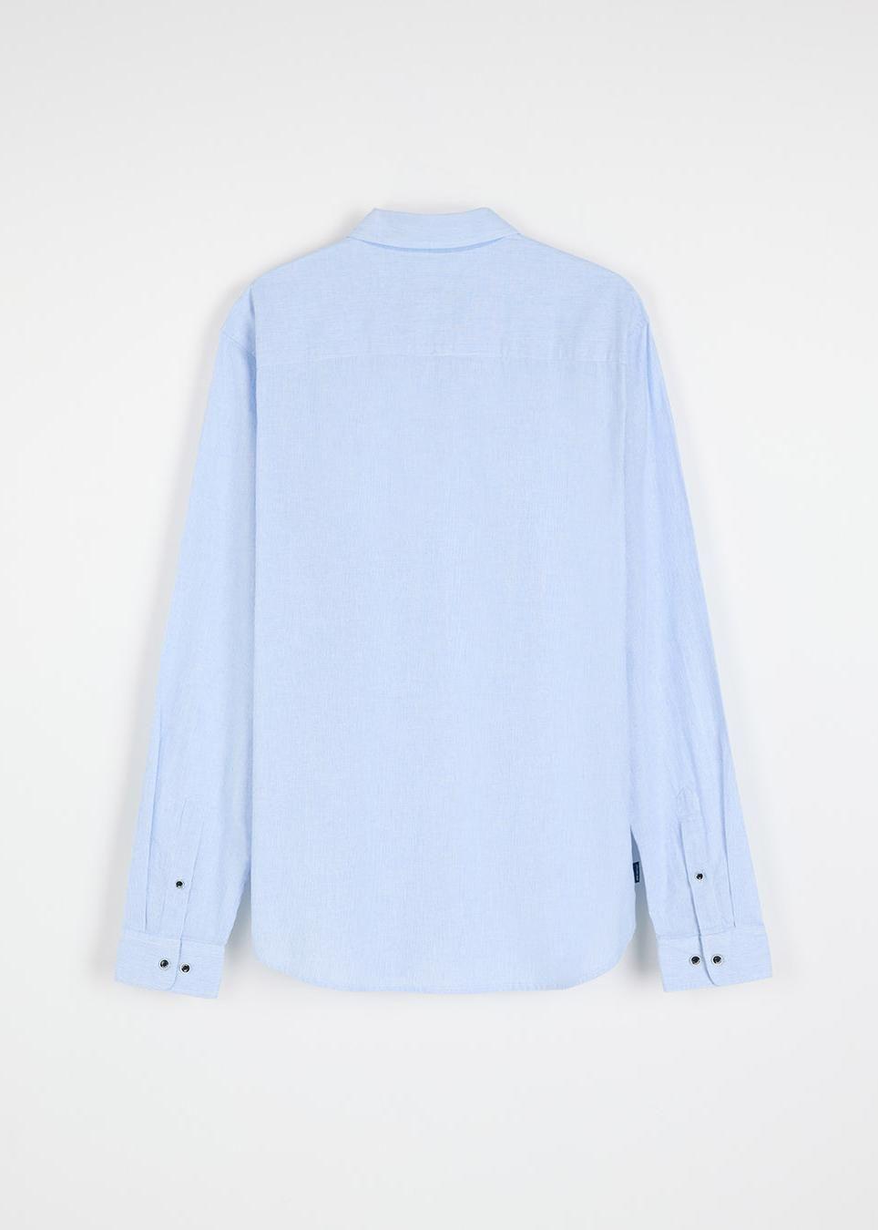 Сорочка чоловіча Diverse CORE LINEN довгий рукав M Біло-блакитний (5905384104571) - фото 3